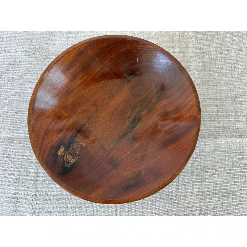 Robbie Pinder Wooden Bowl 10in Brown Excellent Bahamas Madeira Handcrafted